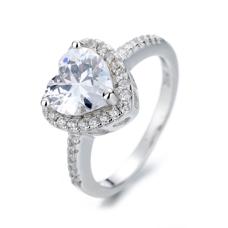 Anillo corazón de perla