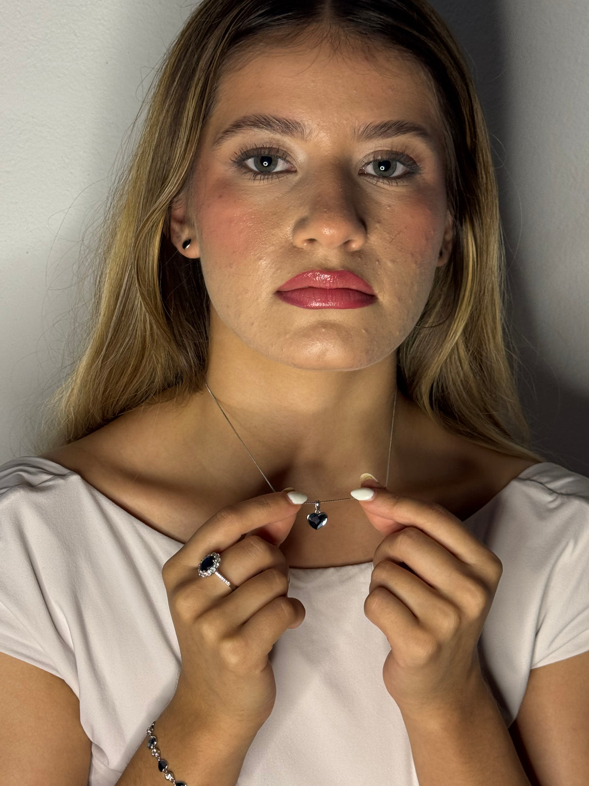 Collar de Corazón Azul