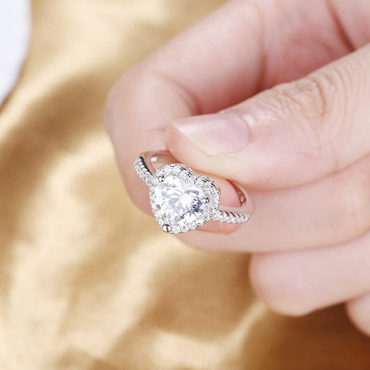 Anillo corazón de perla